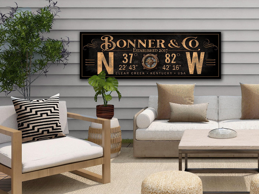 GPS Coordinates Personalized Sign