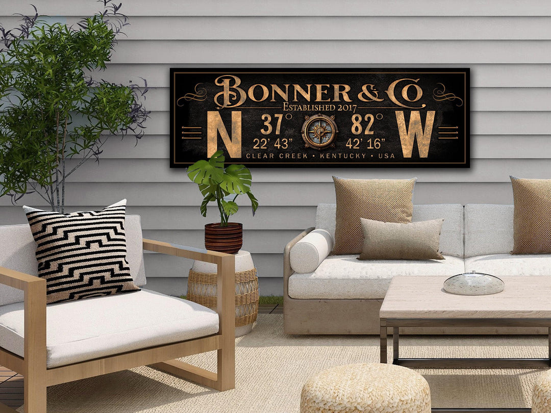 GPS Coordinates Personalized Sign