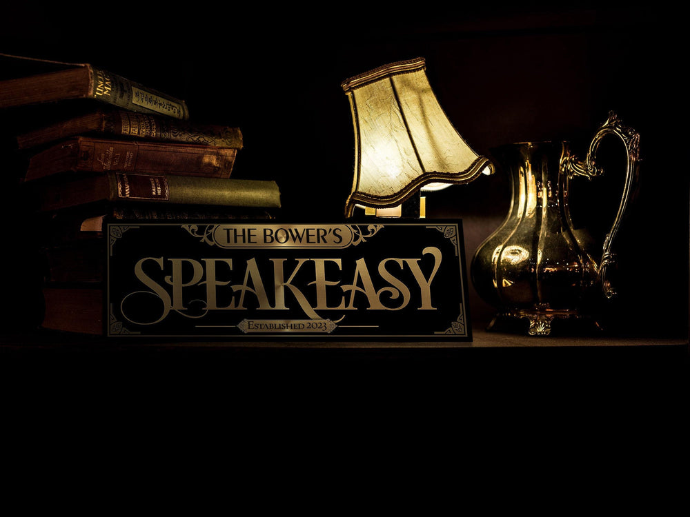 Personalized Speakeasy Sign, Personalized Bar Sign, Vintage Farmhouse Wall Decor, Basement Bar, Canvas or Metal Print, Home Decor, Gifts