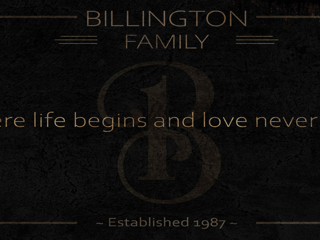 Family Where Life Begins Personalized Sign | Modern Farmhouse Custom Wall Decor on Metal or Canvas | Bedroom, Family Room Kitchen Wall Art