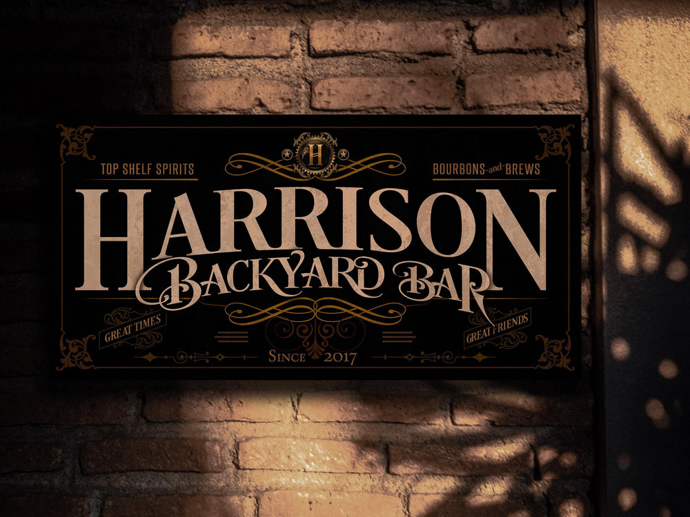 Backyard Bar Sign | Personalized Back Yard Bar Sign | Backyard Sign | Family Name Sign | Family Bar Sign