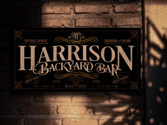 Backyard Bar Sign | Personalized Back Yard Bar Sign | Backyard Sign | Family Name Sign | Family Bar Sign