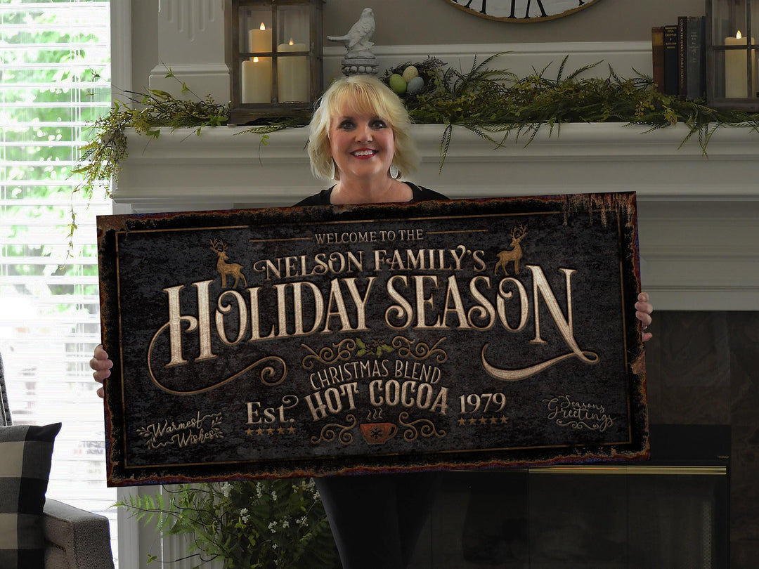 Vintage Christmas Sign | Christmas Decor Sign | Holiday Season Sign | Dark Vintage | Farm Wall Decor | Distressed Sign