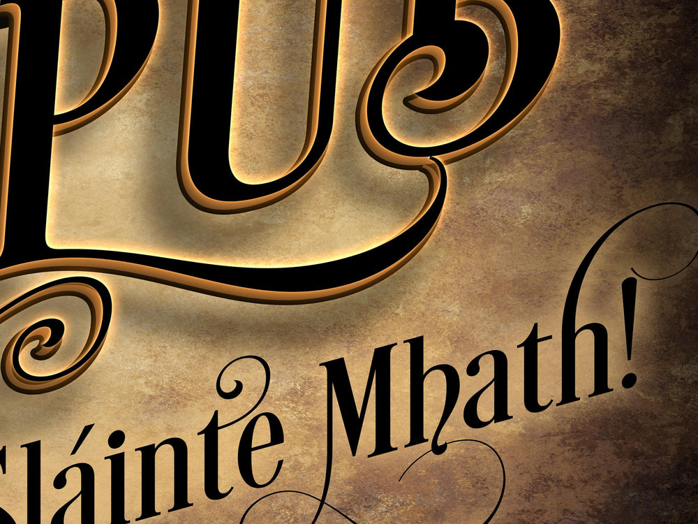 Irish Pub Bar Sign Personalized | Custom Bar Wall Decor | Personalized Bar Sign | Vintage Bar Signage | Choose between Canvas or Metal