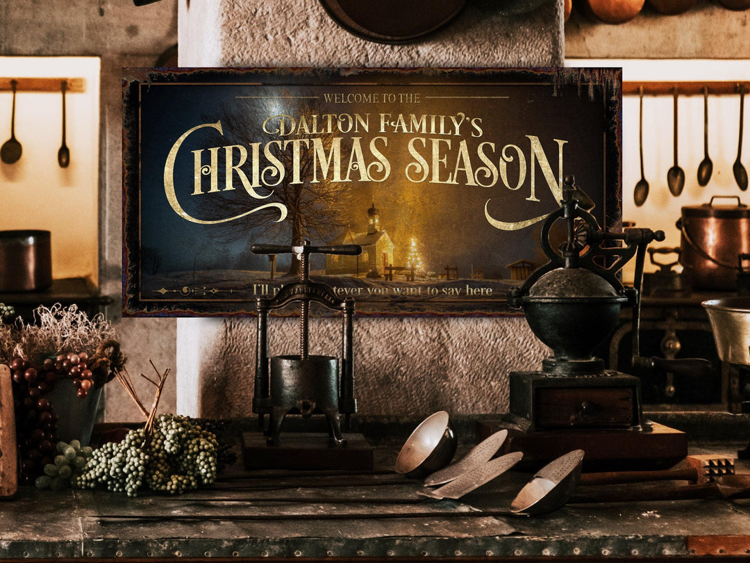 Rustic Christmas Sign | Vintage Church Sign | Christmas Season Sign | Vintage Holiday | Established Wall Art | Metal Print