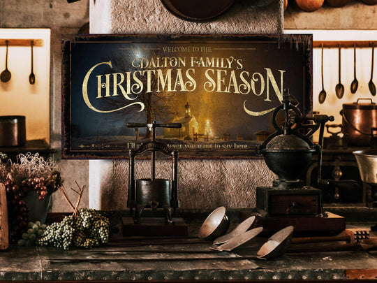 Rustic Christmas Sign | Vintage Church Sign | Christmas Season Sign | Vintage Holiday | Established Wall Art | Metal Print