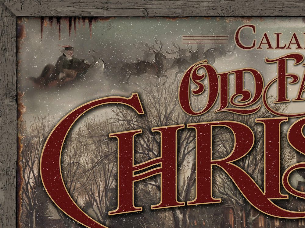 Old Fashioned Christmas | Santa Christmas Decor Sign | Personalized Christmas Sign | Farmhouse Christmas | Farm Wall Decor | Distressed Sign