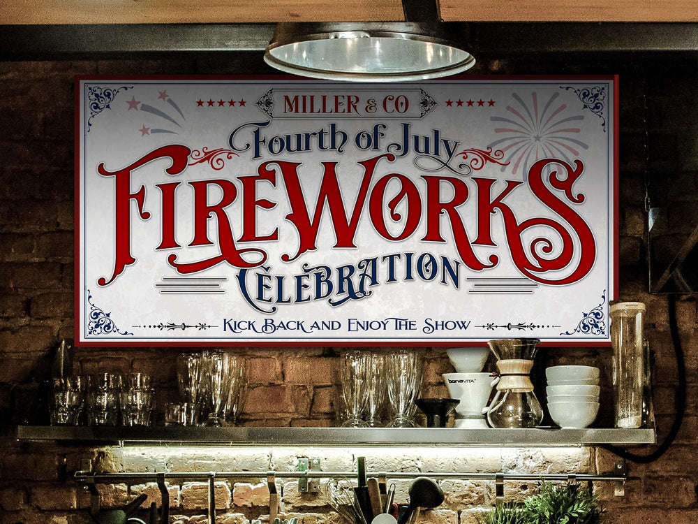 4th of July Sign Fireworks Celebration Sign | Fourth of July Sign | 1776 Decor | Patriotic Decor | Summer Wall Decor | Independence Day Sign
