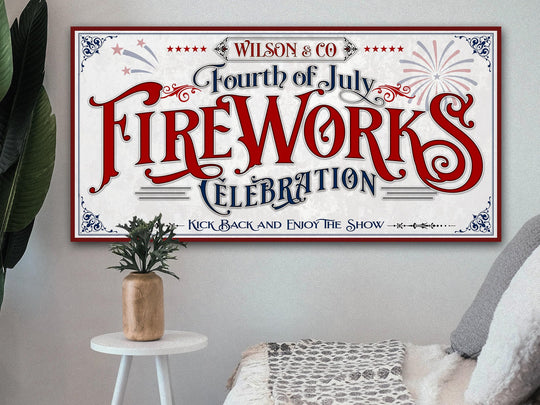 4th of July Sign Fireworks Celebration Sign | Fourth of July Sign | 1776 Decor | Patriotic Decor | Summer Wall Decor | Independence Day Sign