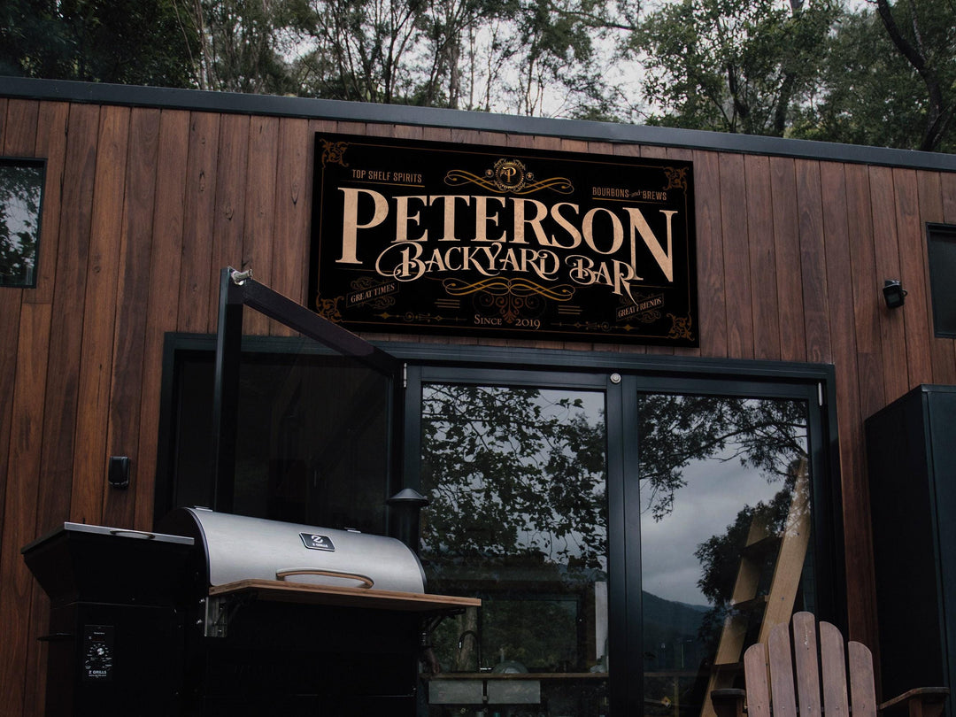 Backyard Bar Sign | Personalized Back Yard Bar Sign | Backyard Sign | Family Name Sign | Family Bar Sign