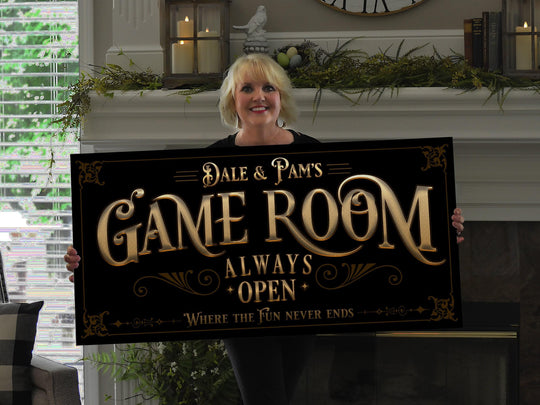 Game Room Decor | Game Room Wall Decor | Personalized Sign | Custom Family Name Sign | Game Room Sign