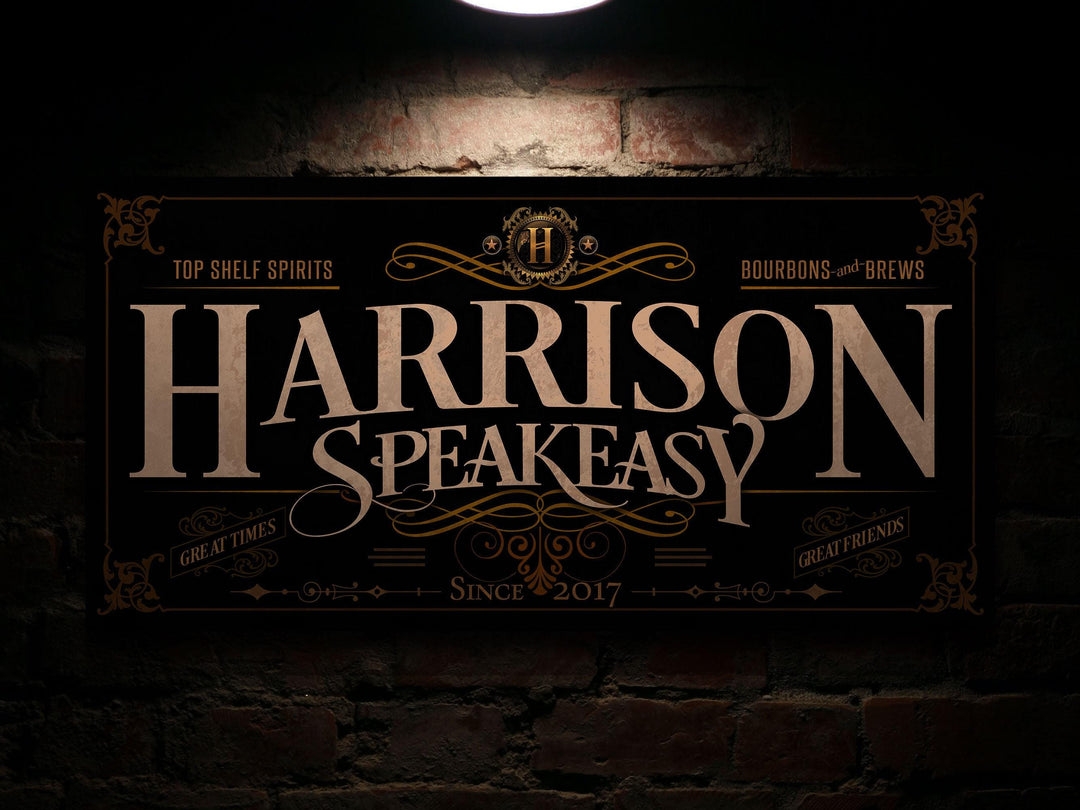 Speakeasy Bar Sign | Personalized Speakeasy Sign | Speakeasy Lounge Sign | Family Name Sign | Family Bar Sign