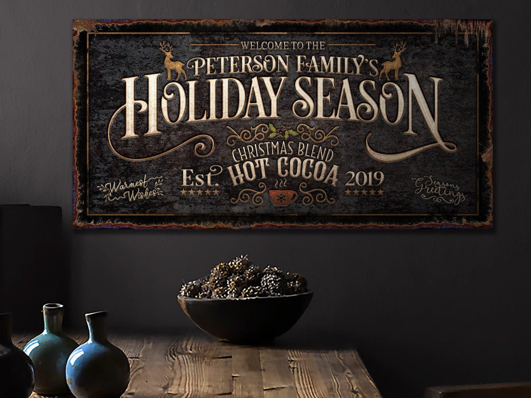 Vintage Christmas Sign | Christmas Decor Sign | Holiday Season Sign | Dark Vintage | Farm Wall Decor | Distressed Sign