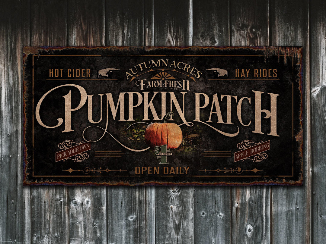Pumpkin Farm Sign | Pumpkin Patch Sign | Rustic Fall Decor | Autumn Vintage Sign | Farm Wall Decor | Distressed Sign