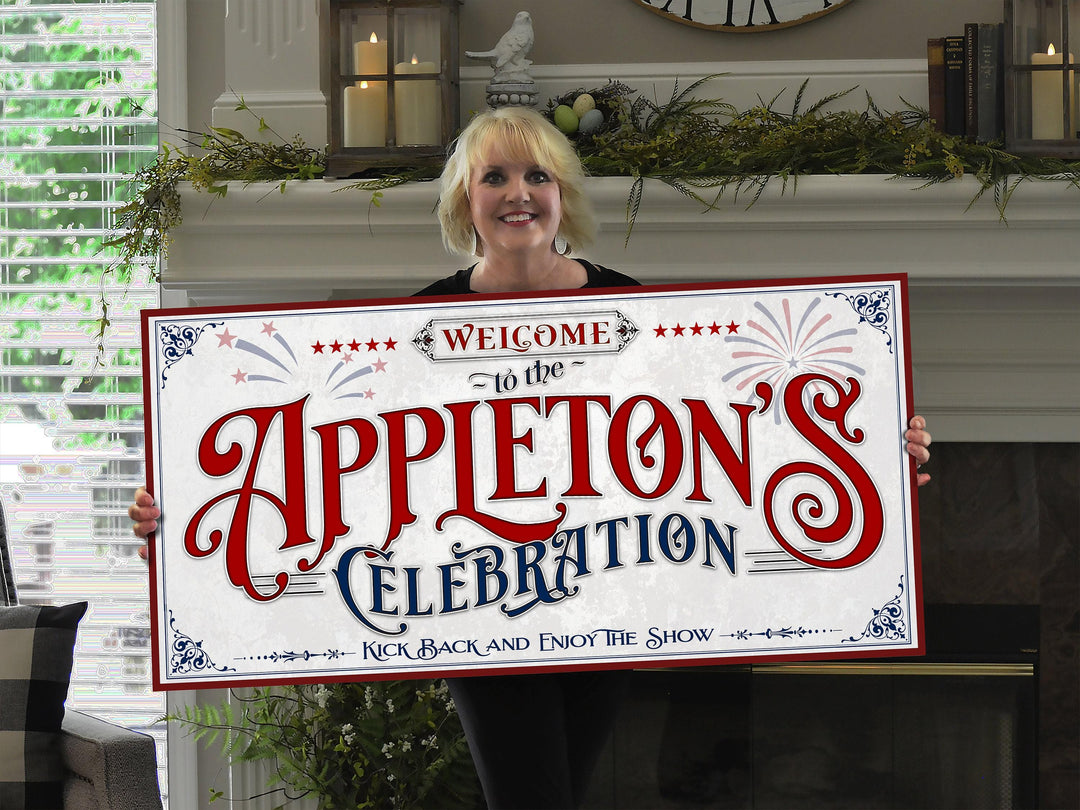 4th of July Sign | Family Name Celebration Sign | Fourth of July Sign | Patriotic Family Decor | Summer Wall Decor | Independence Day Sign