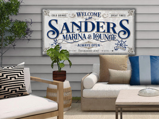Personalized Family Name Lake House Sign | Family Name Marina Sign | Family Marina Lake House | Summer Lake House Decor | Custom Lake Sign