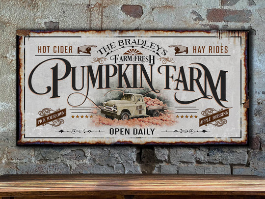Pumpkin Farm Sign | Pumpkin Patch Sign | Rustic Fall Decor | Autumn Vintage Sign | Farm Wall Decor | Distressed Fall Sign