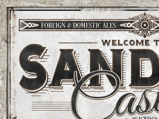 Personalized Casino Sign - Metal or Canvas | Custom Casino Sign | Personalized Family Casino Gambling Sign | Large Metal Wall Art