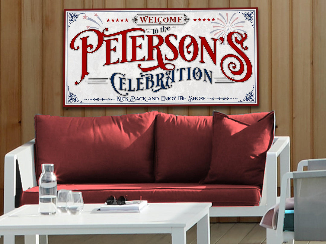 4th of July Sign | Family Name Celebration Sign | Fourth of July Sign | Patriotic Family Decor | Summer Wall Decor | Independence Day Sign