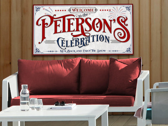 4th of July Sign | Family Name Celebration Sign | Fourth of July Sign | Patriotic Family Decor | Summer Wall Decor | Independence Day Sign