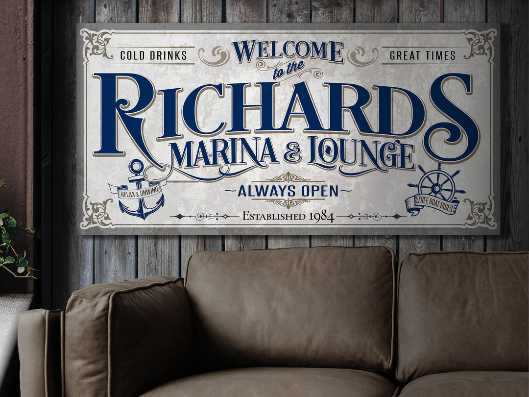 Personalized Family Name Lake House Sign | Family Name Marina Sign | Family Marina Lake House | Summer Lake House Decor | Custom Lake Sign