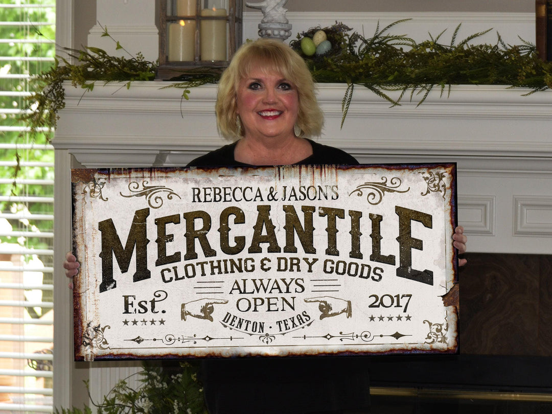 Personalized Last Name Mercantile Sign | Mercantile Farmhouse Sign | Farmhouse Sign | Ranch House Plans | Farm Wall Decor | Distressed Sign