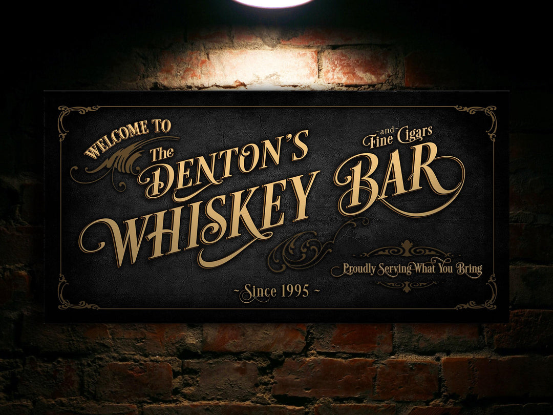 Whiskey Bar Sign Personalized, Bar Wall Decor, Personalized Bar Sign, Vintage Bar Signage