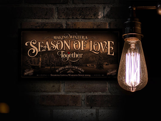 Winter Valentine's Day Sign | Rustic Winter Sign | Valentine Sign | Vintage Holiday | Established Wall Art | Metal Print