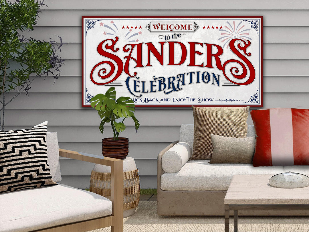 4th of July Sign | Family Name Celebration Sign | Fourth of July Sign | Patriotic Family Decor | Summer Wall Decor | Independence Day Sign