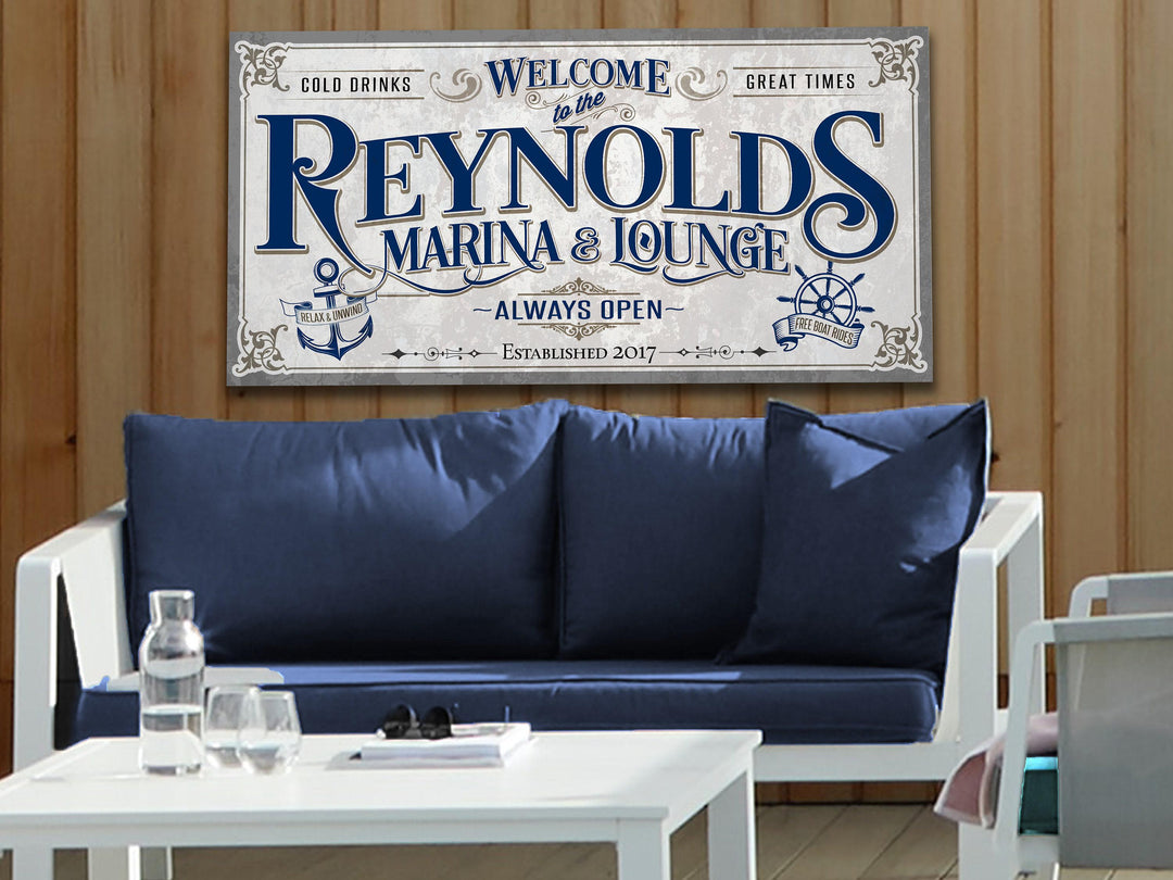 Personalized Family Name Lake House Sign | Family Name Marina Sign | Family Marina Lake House | Summer Lake House Decor | Custom Lake Sign