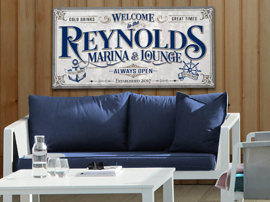 Personalized Family Name Lake House Sign | Family Name Marina Sign | Family Marina Lake House | Summer Lake House Decor | Custom Lake Sign
