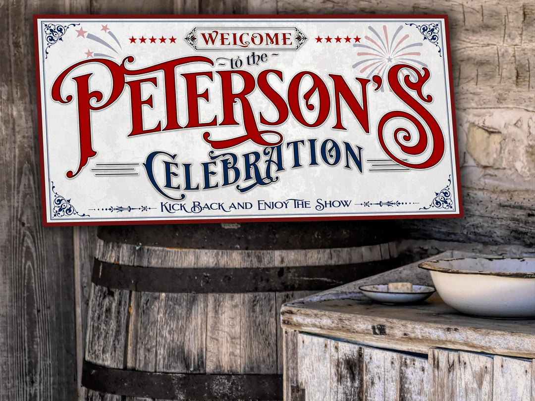 4th of July Sign | Family Name Celebration Sign | Fourth of July Sign | Patriotic Family Decor | Summer Wall Decor | Independence Day Sign