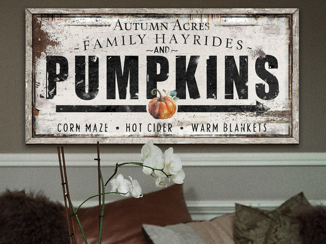 Family Pumpkin Sign | Farmhouse Pumpkin Sign | Autumn Fall Sign | Autumn Sign | Rustic Pumpkin Sign | Autumn Pumpkin Decor | Xlarge Sign