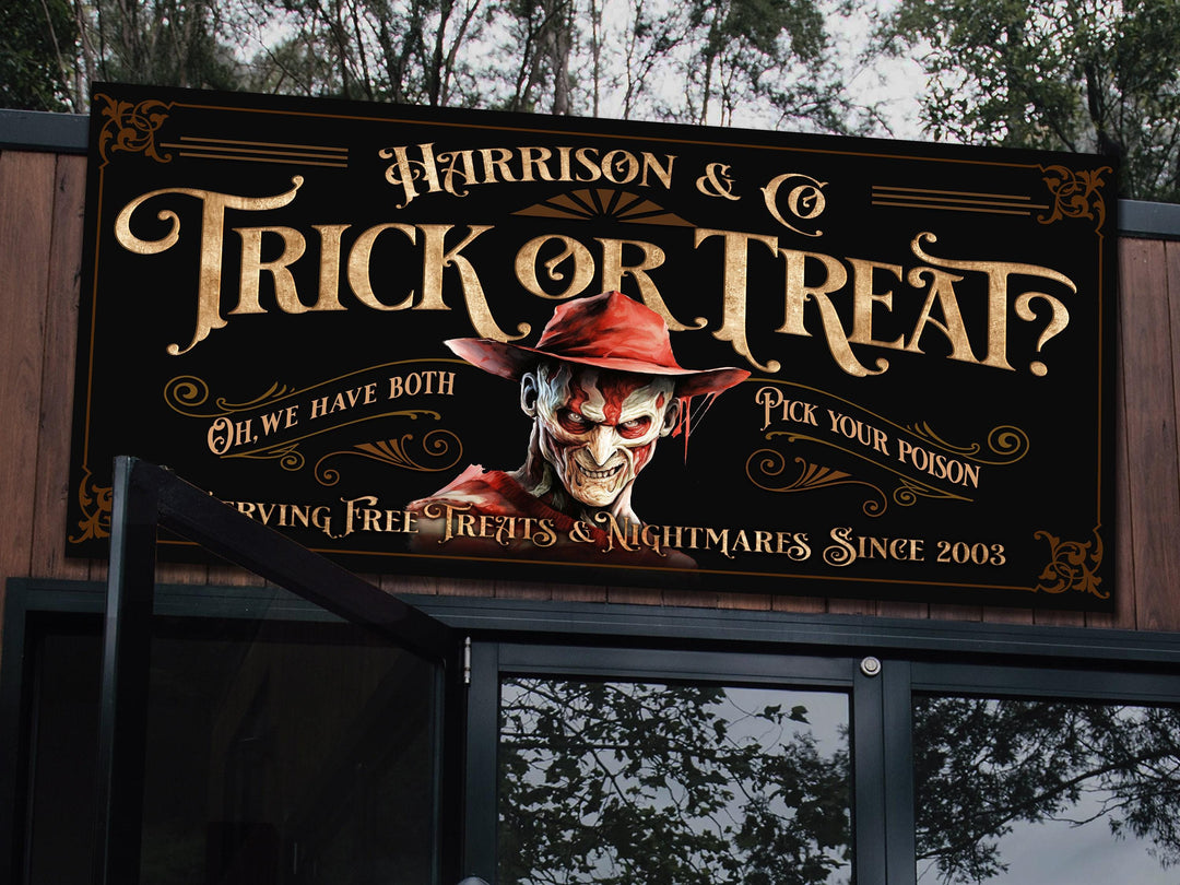 Personalized Halloween Freddy Sign | Creepy Freddy Sign | Spooky Sign | Scary Halloween Sign | All Hallows' Eve | Freddy Halloween Sign