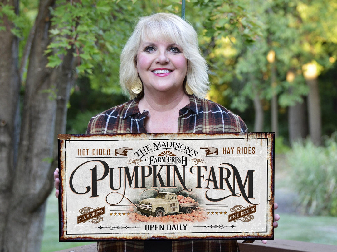 Pumpkin Farm Sign | Pumpkin Patch Sign | Rustic Fall Decor | Autumn Vintage Sign | Farm Wall Decor | Distressed Fall Sign