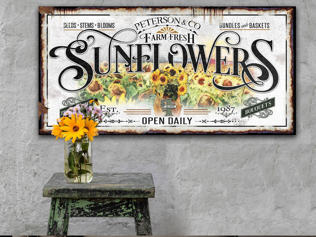 Personalized Custom Sunflower Sign | Spring Porch Patio Sign | Patio Decor | Spring Home Decor | Spring Wall Decor | Summer Farmhouse Decor