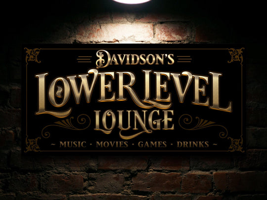 Lower Level Bar Sign | Personalized Bar Sign | Lower Level Sign | Man Cave Decor | Man Cave Sign