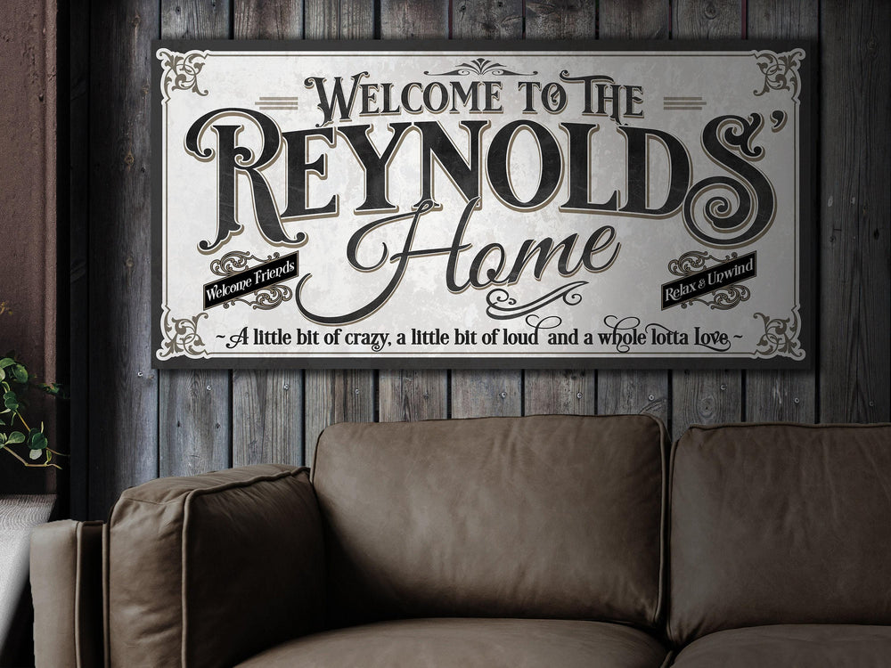 Personalized Family Home Sign, Last Name Home Sign, Personalized Family Name Sign, A Little Bit of Crazy, A Lot of Love Wall Decor Sign