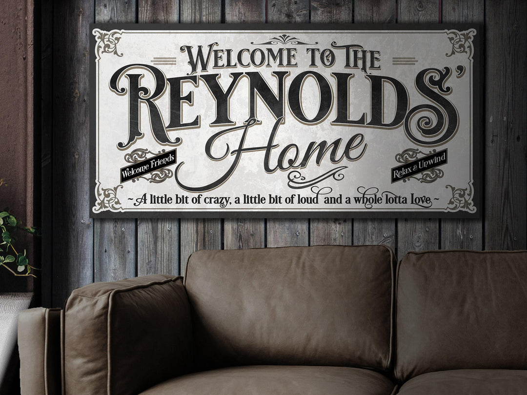 Personalized Family Home Sign, Last Name Home Sign, Personalized Family Name Sign, A Little Bit of Crazy, A Lot of Love Wall Decor Sign