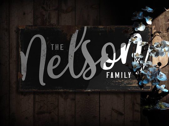 Primitive Family Name Sign | Minimalistic Family Sign | Large Personalized Family Name Sign | Large Canvas Wall Art | Large Metal Wall Art