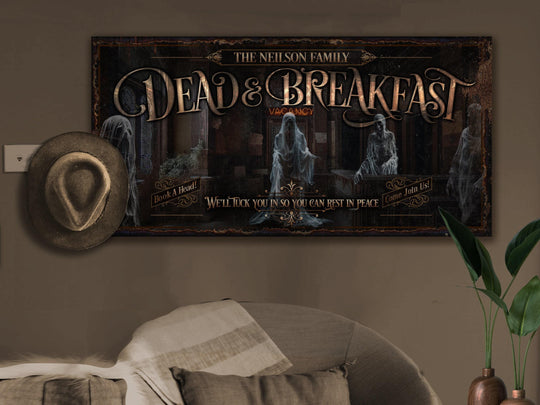 Dead and Breakfast Halloween Sign | Ghostly Halloween Sign | Halloween Ghost Sign | Scary Halloween Sign | Outdoor or Indoor Halloween Sign