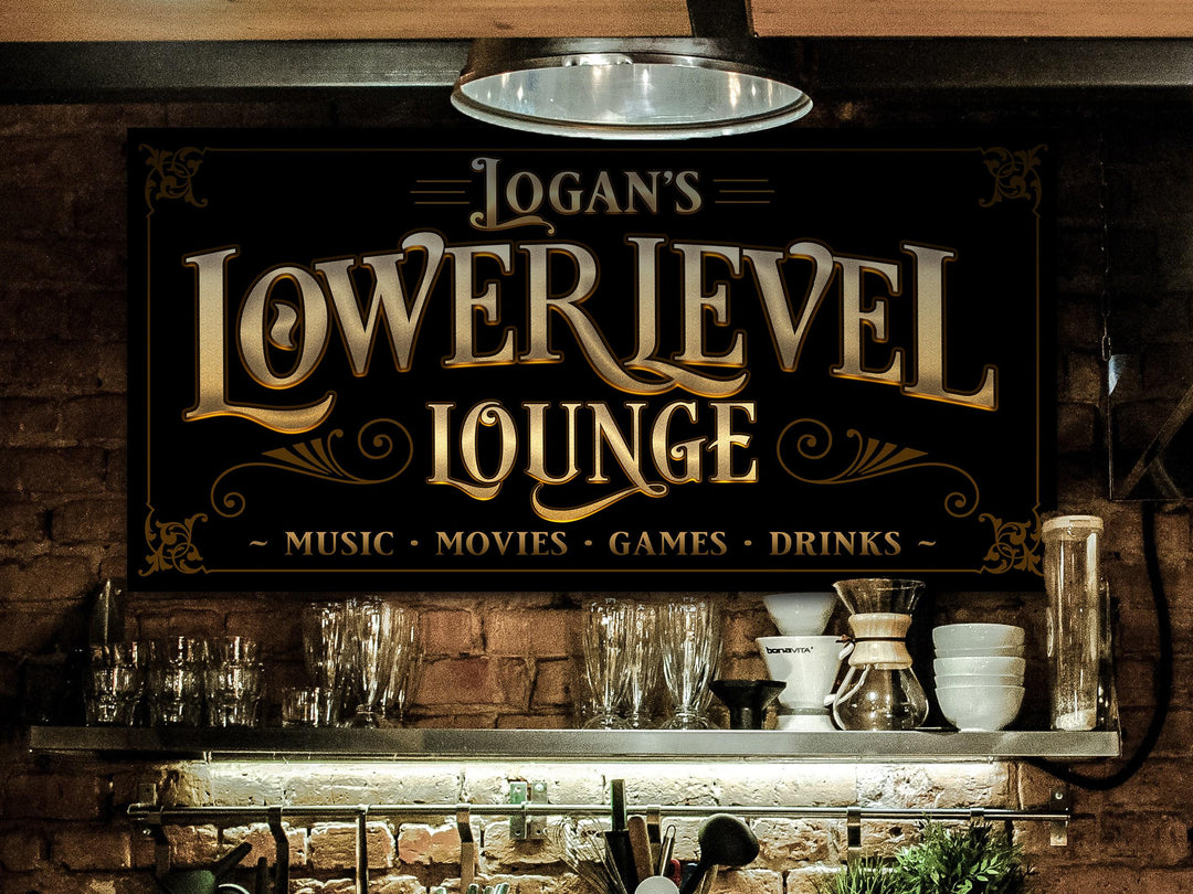 Lower Level Bar Sign | Personalized Bar Sign | Lower Level Sign | Man Cave Decor | Man Cave Sign