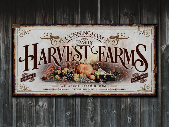 Harvest Farm Sign | Fall Harvest Sign | Rustic Fall Decor | Autumn Vintage Sign | Farm Wall Decor | Distressed Fall Sign