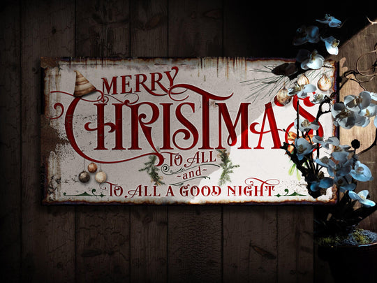 Large Merry Christmas Sign | Merry Christmas To All | Rustic Christmas Sign | Farmhouse Christmas | Large Canvas | Large Metal
