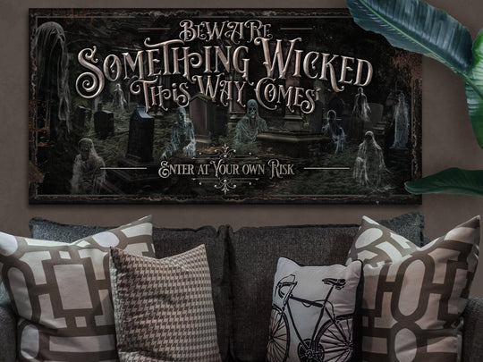 Something Wicked Halloween Sign | Ghostly Halloween Sign | Halloween Ghost Sign | Scary Halloween Sign | Outdoor or Indoor Halloween Sign