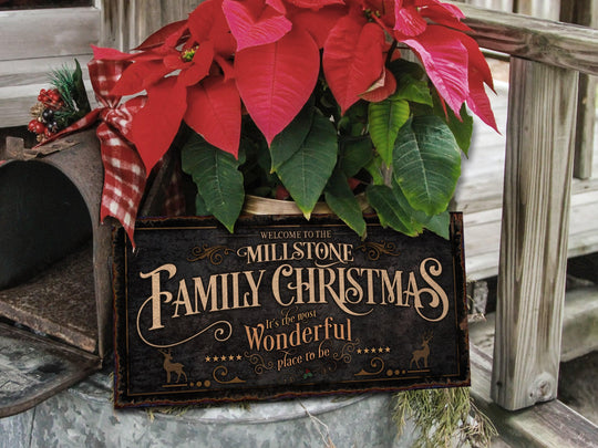 Family Christmas Sign | Christmas Decor Sign | Neutral Vintage Christmas Sign | Farmhouse Rust | Farm Wall Decor | Rustic Distressed Sign