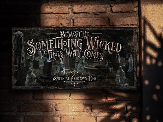 Something Wicked Halloween Sign | Ghostly Halloween Sign | Halloween Ghost Sign | Scary Halloween Sign | Outdoor or Indoor Halloween Sign