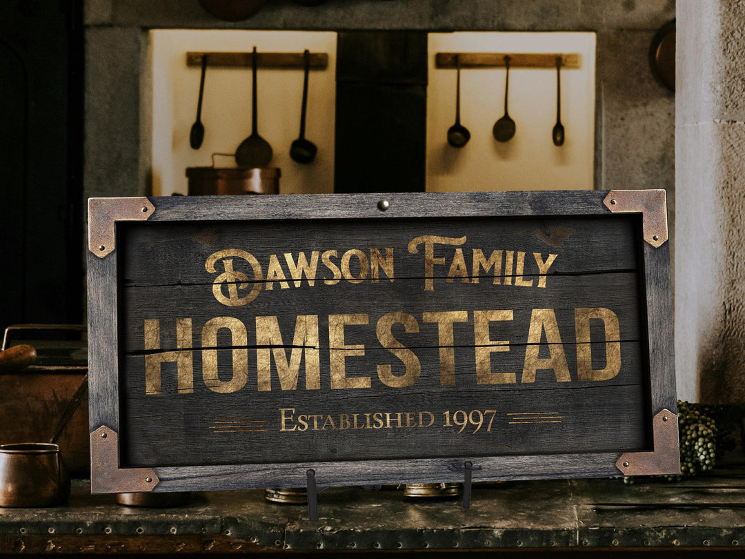 Personalized Homestead Sign, Primitive Wood Homestead Sign, Family Name Distressed Sign, Rustic Farmhouse, Homestead Sign, Est. Year Gift