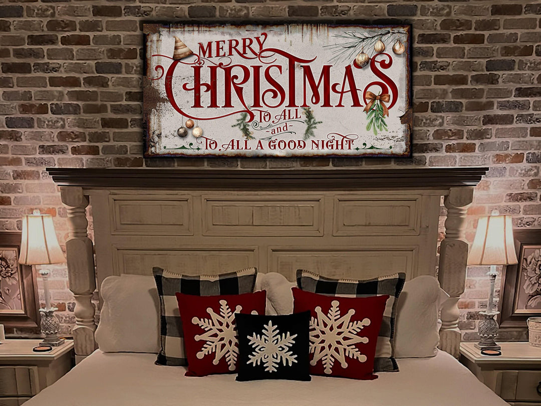 Large Merry Christmas Sign | Merry Christmas To All | Rustic Christmas Sign | Farmhouse Christmas | Large Canvas | Large Metal