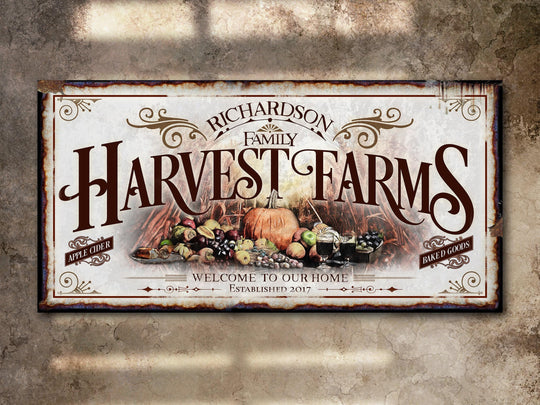 Harvest Farm Sign | Fall Harvest Sign | Rustic Fall Decor | Autumn Vintage Sign | Farm Wall Decor | Distressed Fall Sign